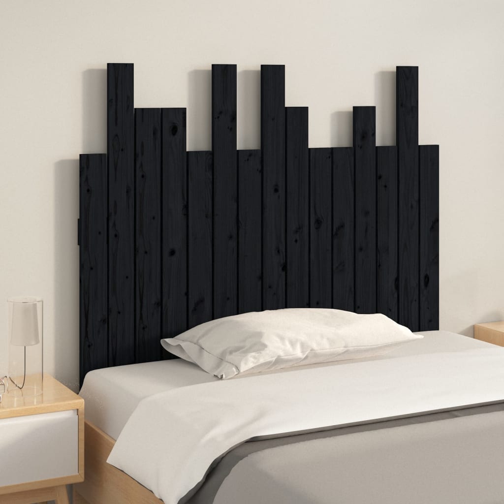 Tăblie de pat pentru perete, negru, 95,5x3x80 cm lemn masiv pin GartenMobel Dekor