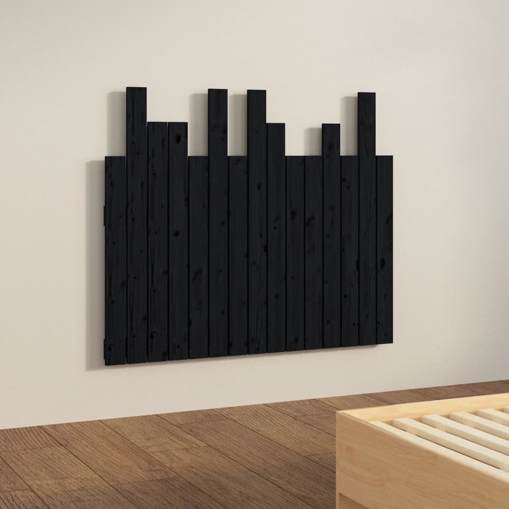 Tăblie de pat pentru perete, negru, 95,5x3x80 cm lemn masiv pin GartenMobel Dekor