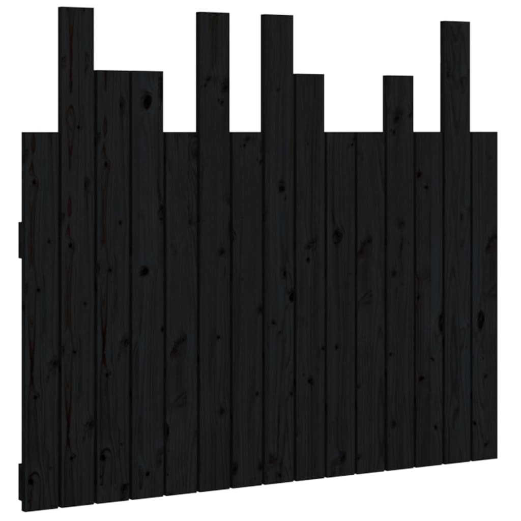 Tăblie de pat pentru perete, negru, 95,5x3x80 cm lemn masiv pin GartenMobel Dekor