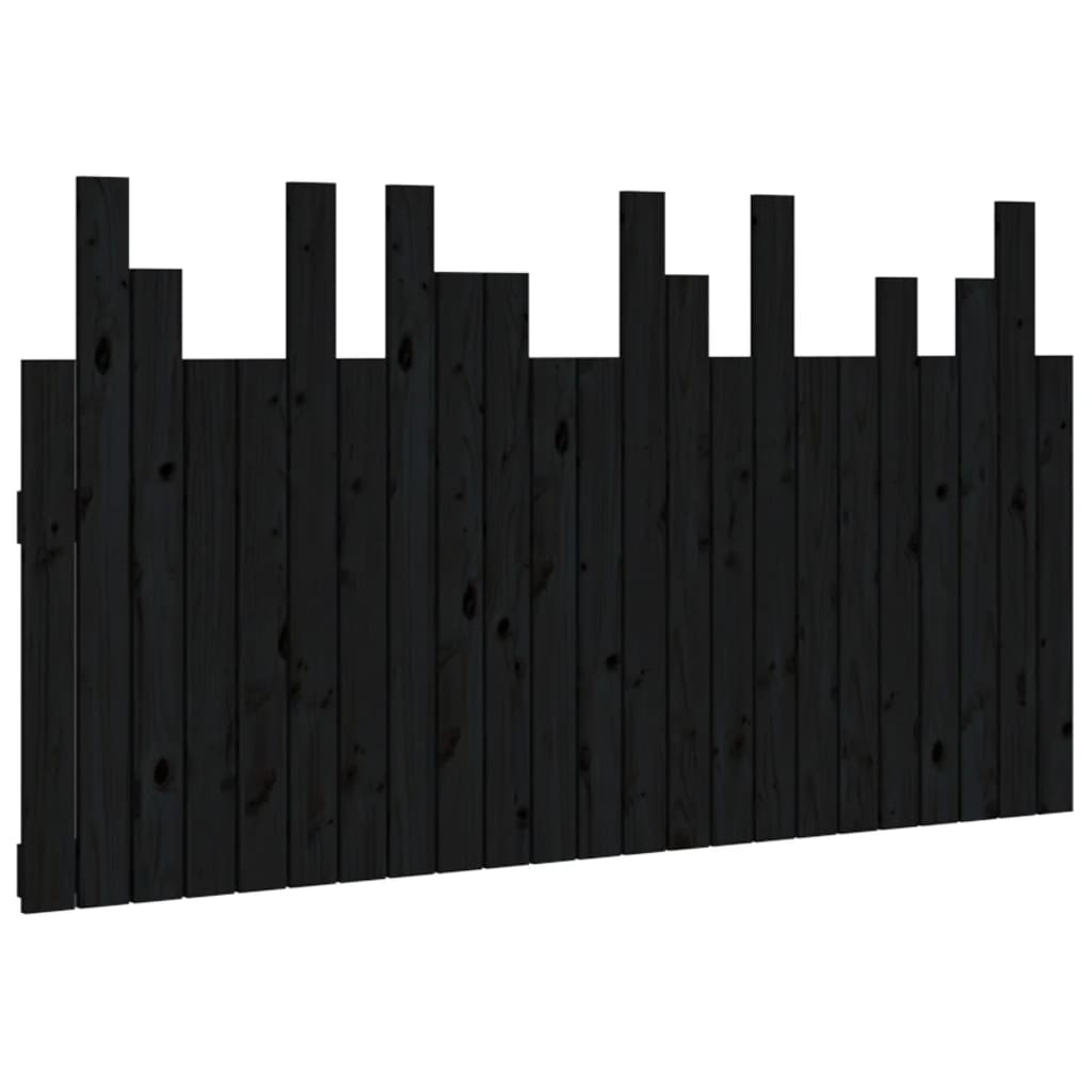 Tăblie de pat pentru perete, negru 146,5x3x80 cm lemn masiv pin GartenMobel Dekor