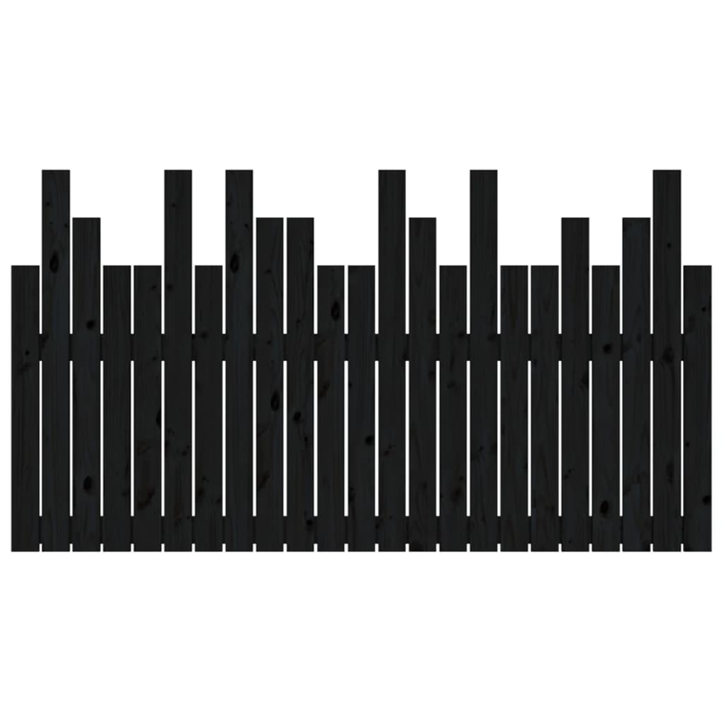 Tăblie de pat pentru perete, negru 146,5x3x80 cm lemn masiv pin GartenMobel Dekor