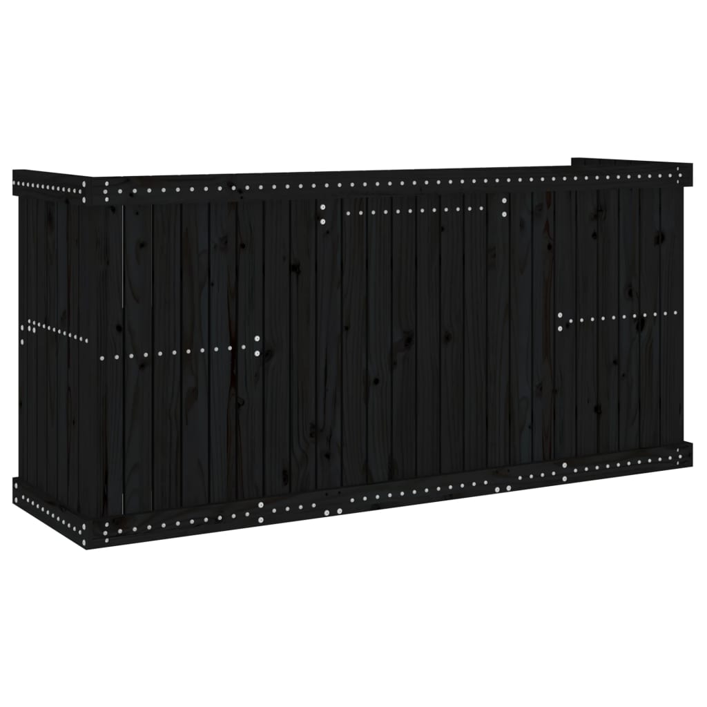 Set de balcon cu 2 locuri, negru, lemn masiv de pin GartenMobel Dekor