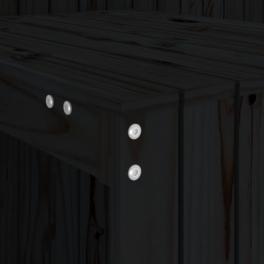 Set de balcon cu 2 locuri, negru, lemn masiv de pin GartenMobel Dekor