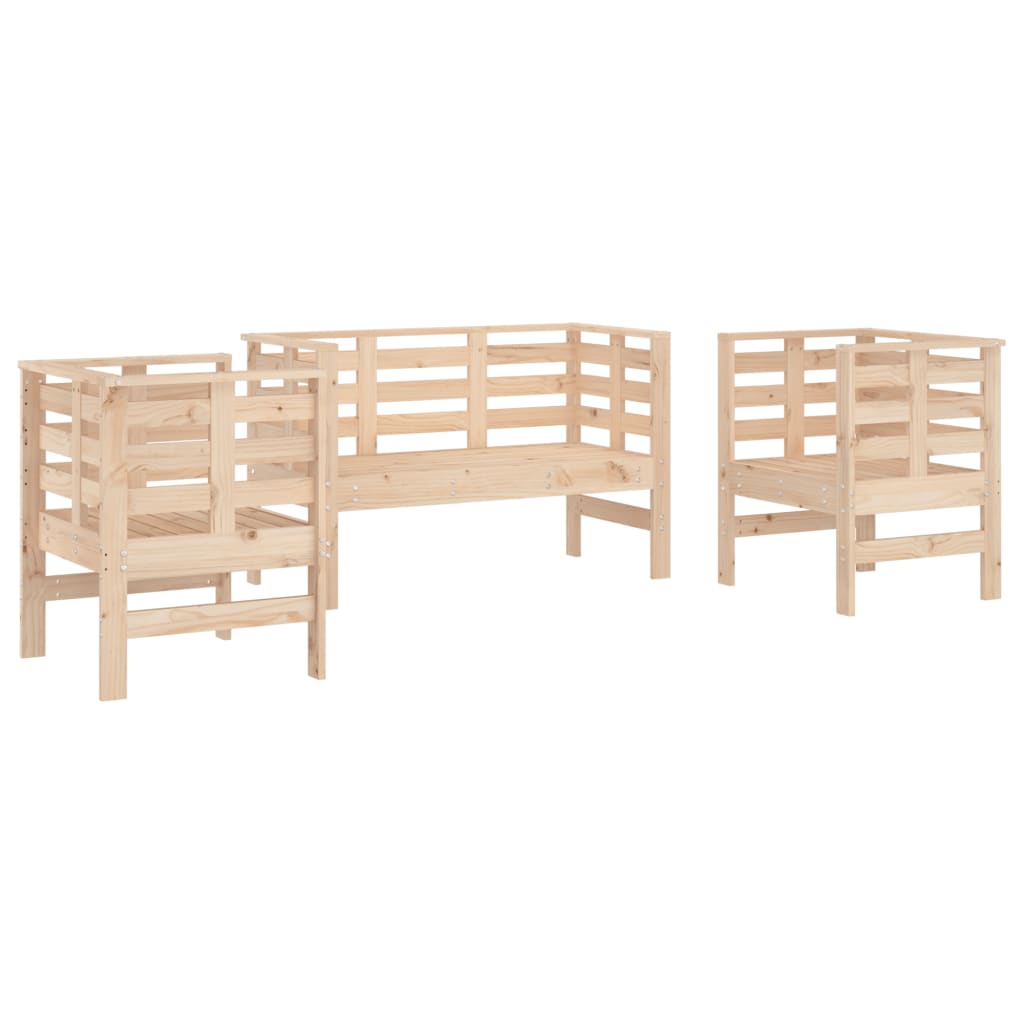 Set mobilier de grădină, 3 piese, lemn masiv de pin GartenMobel Dekor