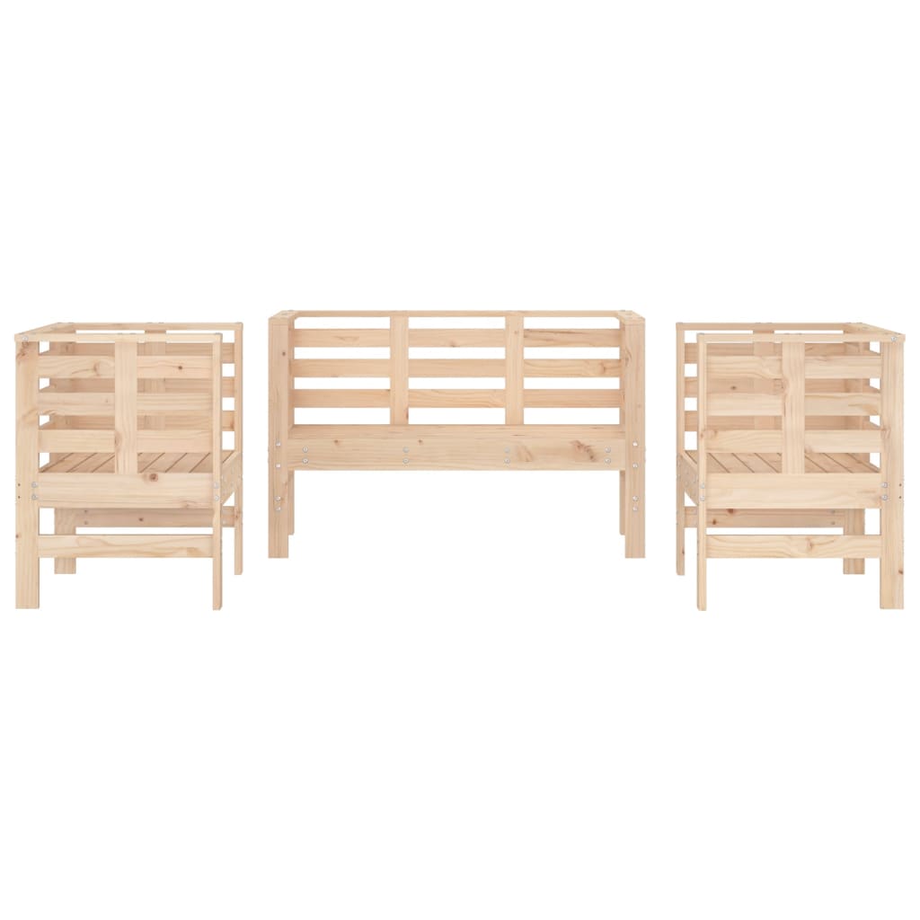 Set mobilier de grădină, 3 piese, lemn masiv de pin GartenMobel Dekor