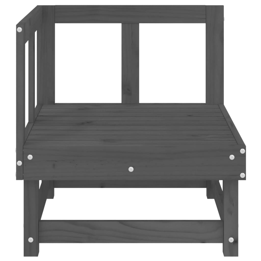 Canapea de colț de grădină, 2 buc., gri, lemn masiv de pin GartenMobel Dekor