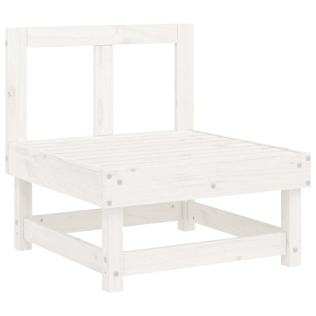 Canapea de mijloc cu perne, alb, lemn masiv de pin GartenMobel Dekor