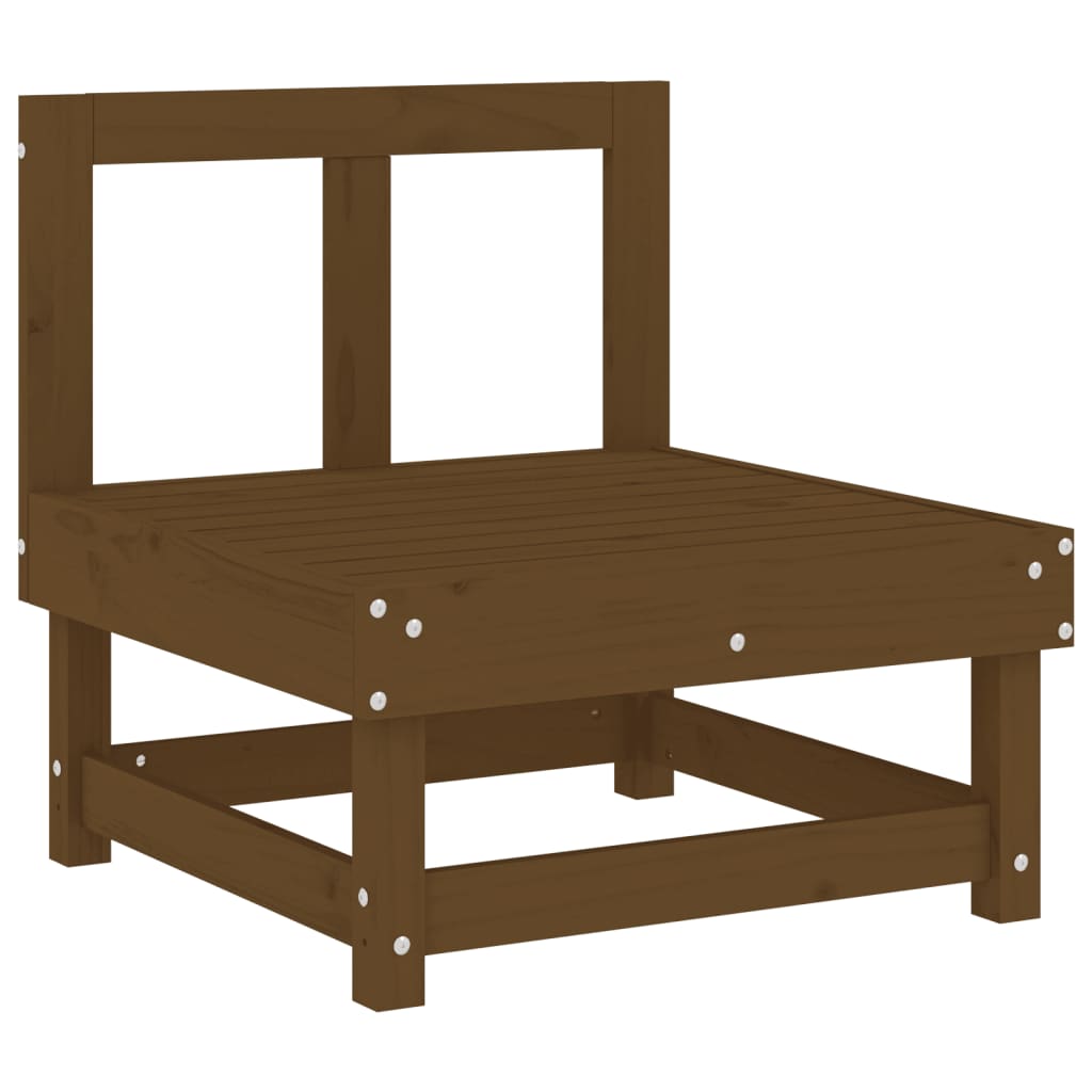 Canapea de mijloc cu perne, maro miere, lemn masiv de pin GartenMobel Dekor