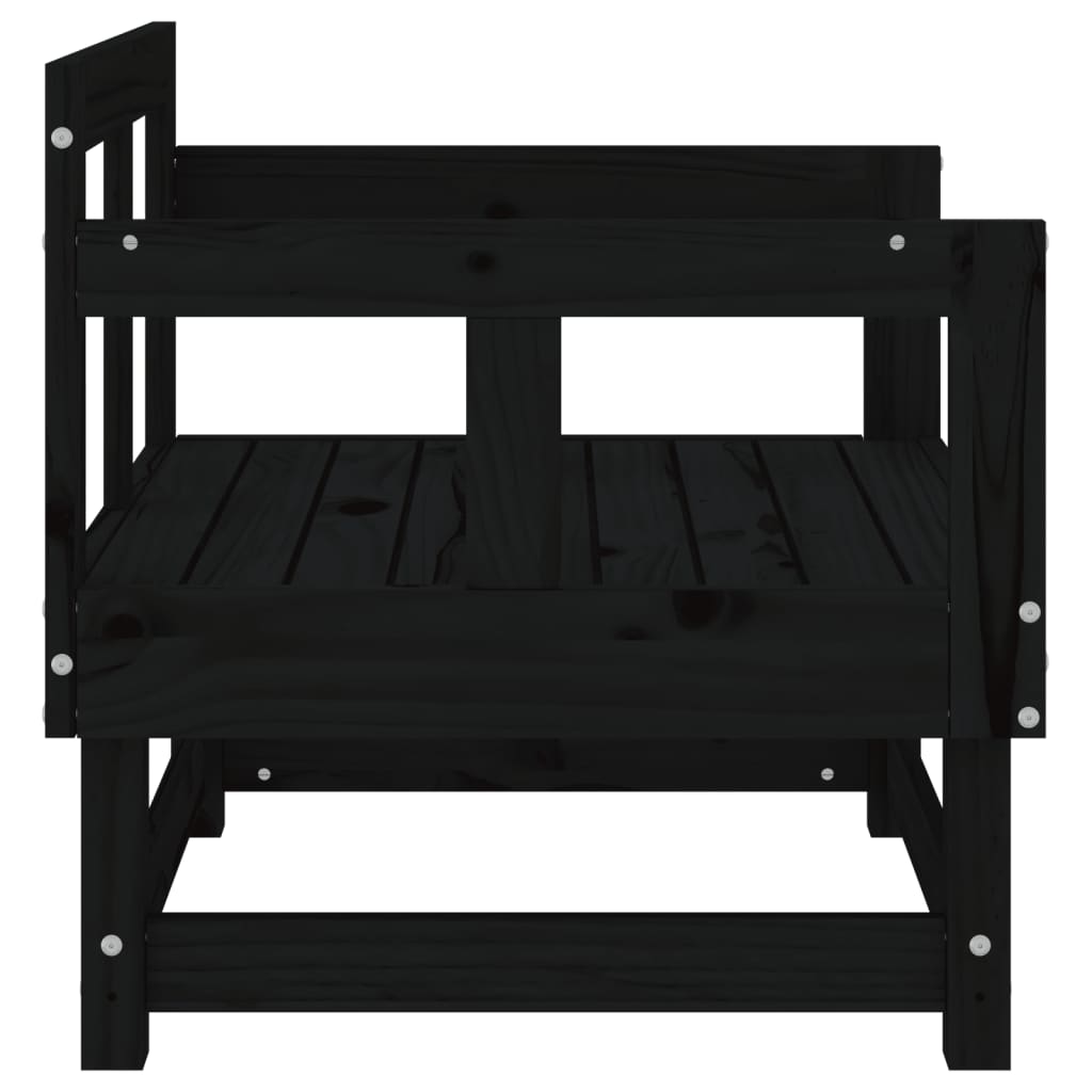 Scaune de grădină, 2 buc., negru, lemn masiv de pin GartenMobel Dekor