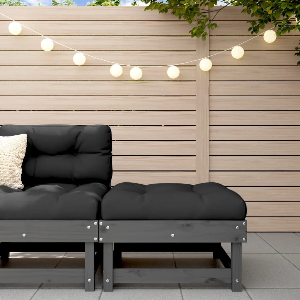 Taburet de grădină, gri, lemn masiv de pin GartenMobel Dekor