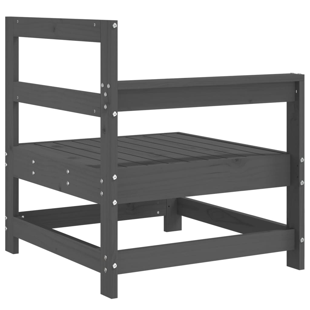 Canapea de colț de grădină, 2 buc., gri, lemn masiv de pin GartenMobel Dekor