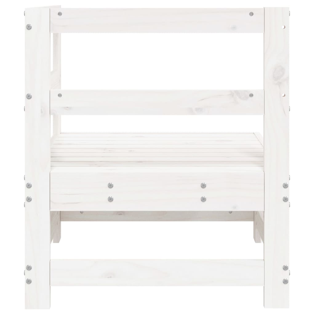 Canapea de colț pentru grădină, alb, lemn masiv de pin GartenMobel Dekor