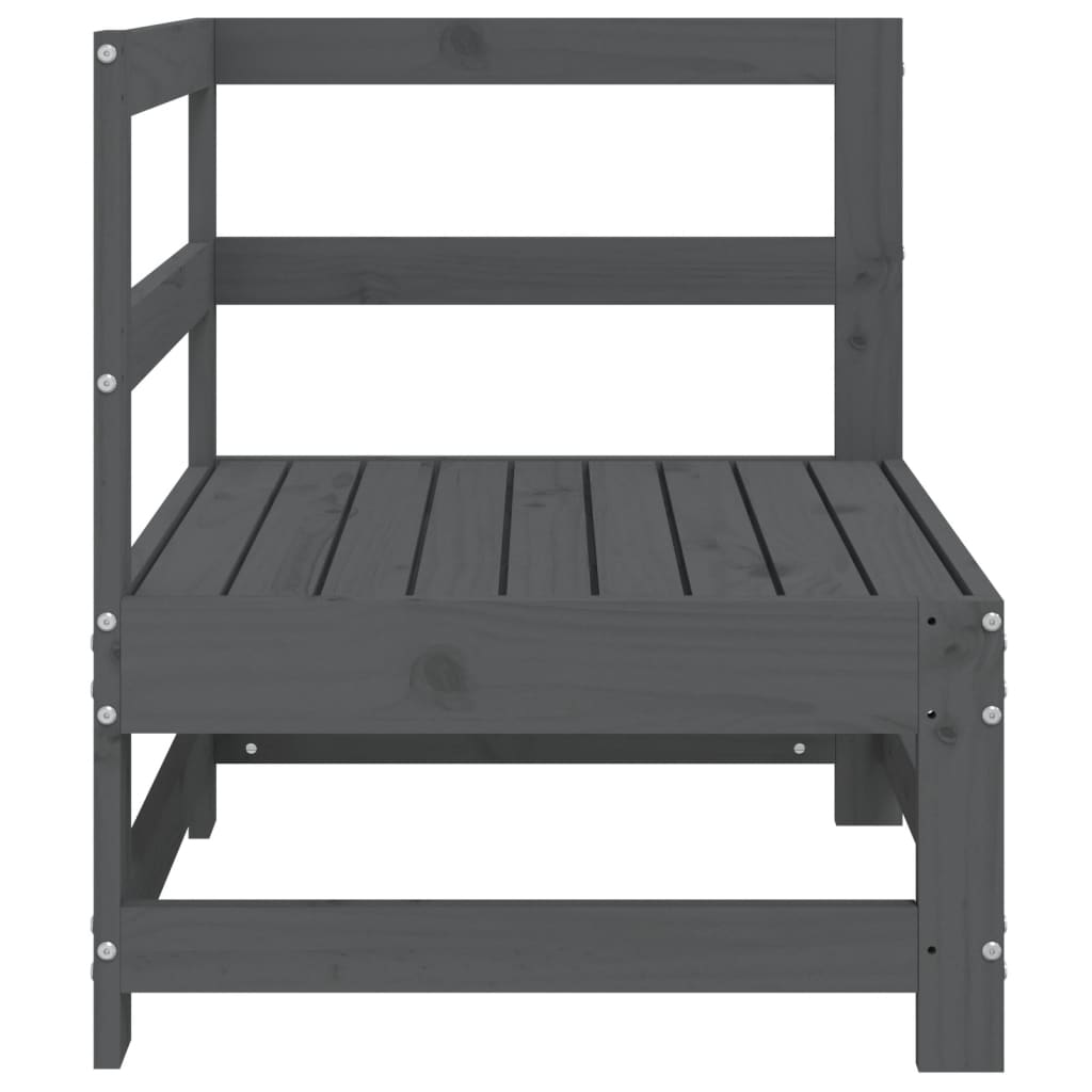 Canapea de colț pentru grădină, gri, lemn masiv de pin GartenMobel Dekor