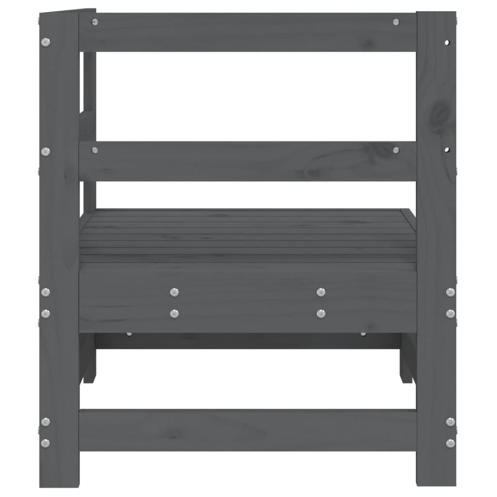 Canapea de colț pentru grădină, gri, lemn masiv de pin GartenMobel Dekor