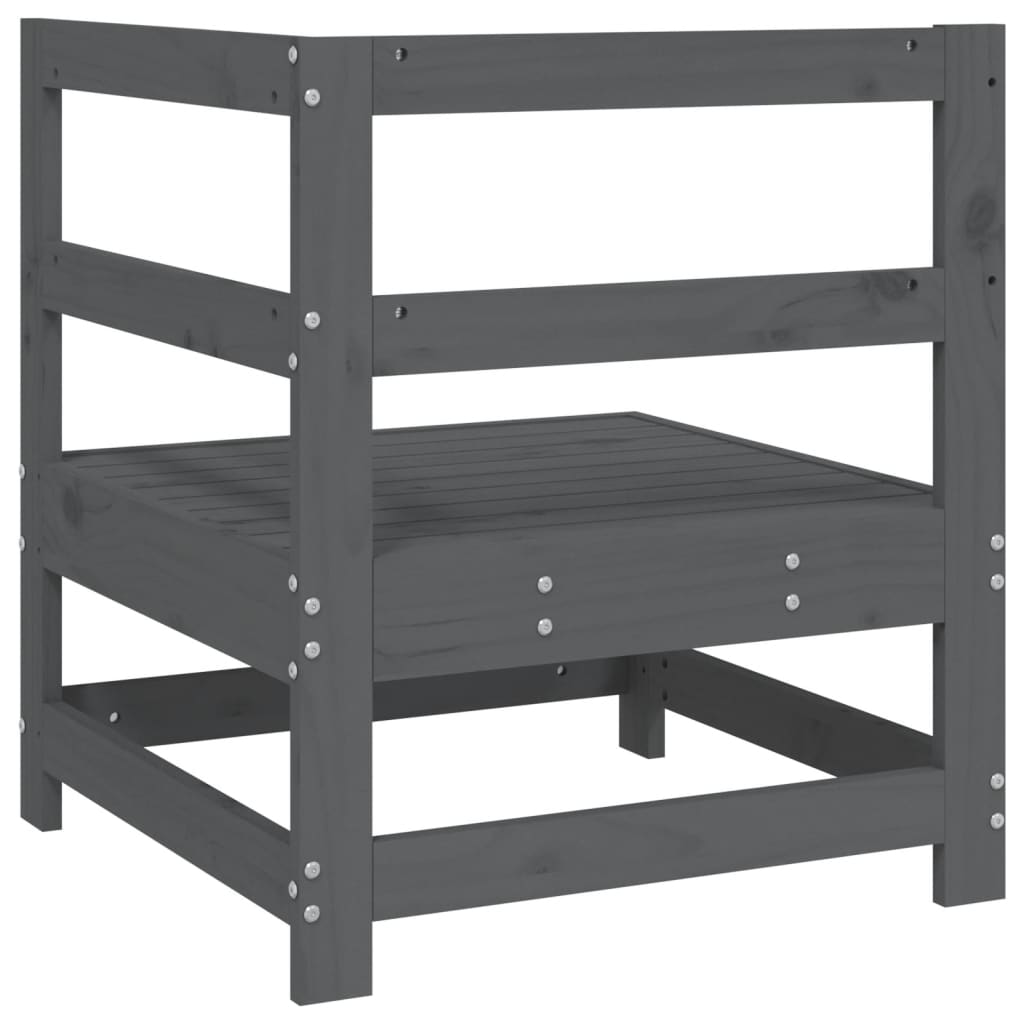 Canapea de colț pentru grădină, gri, lemn masiv de pin GartenMobel Dekor