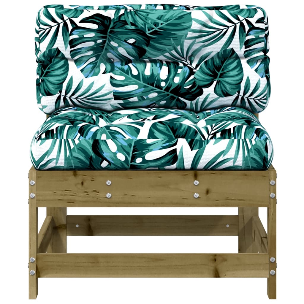 Canapea de mijloc cu perne, lemn de pin tratat GartenMobel Dekor