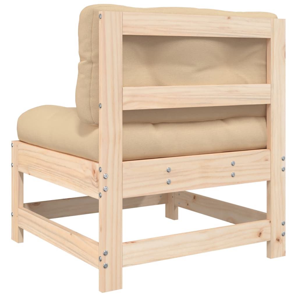 Canapea de mijloc cu perne, lemn masiv de pin GartenMobel Dekor