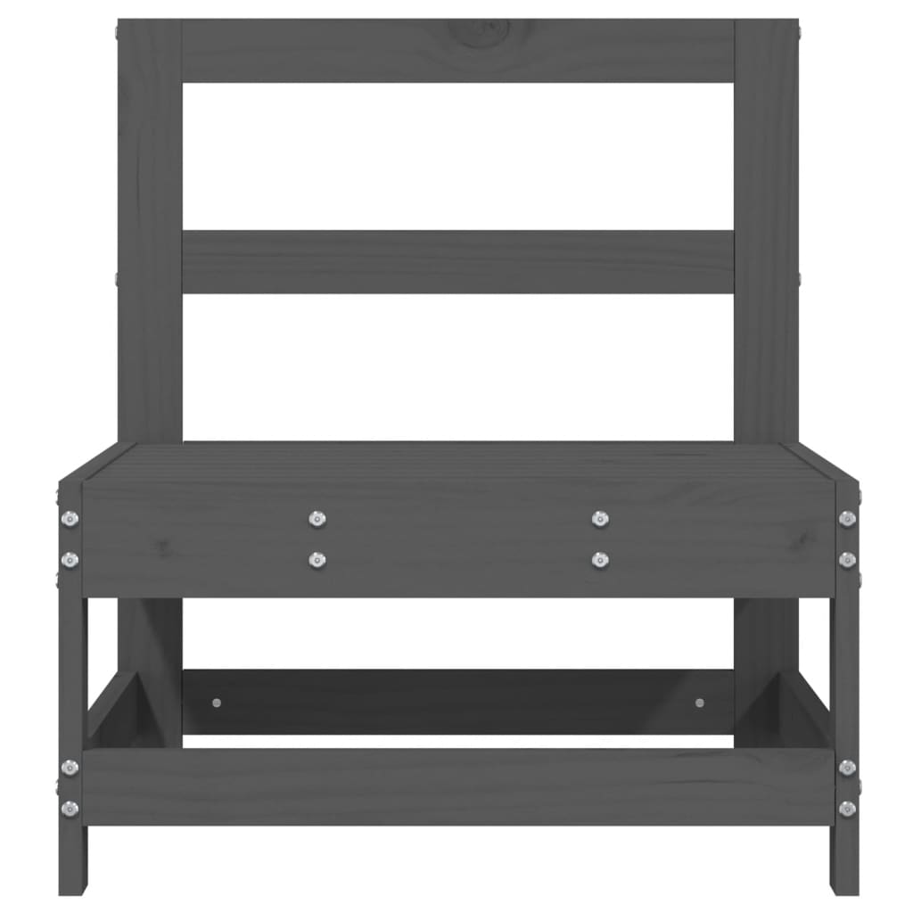 Canapele de mijloc pentru grădină, 2 buc., gri, lemn masiv pin GartenMobel Dekor