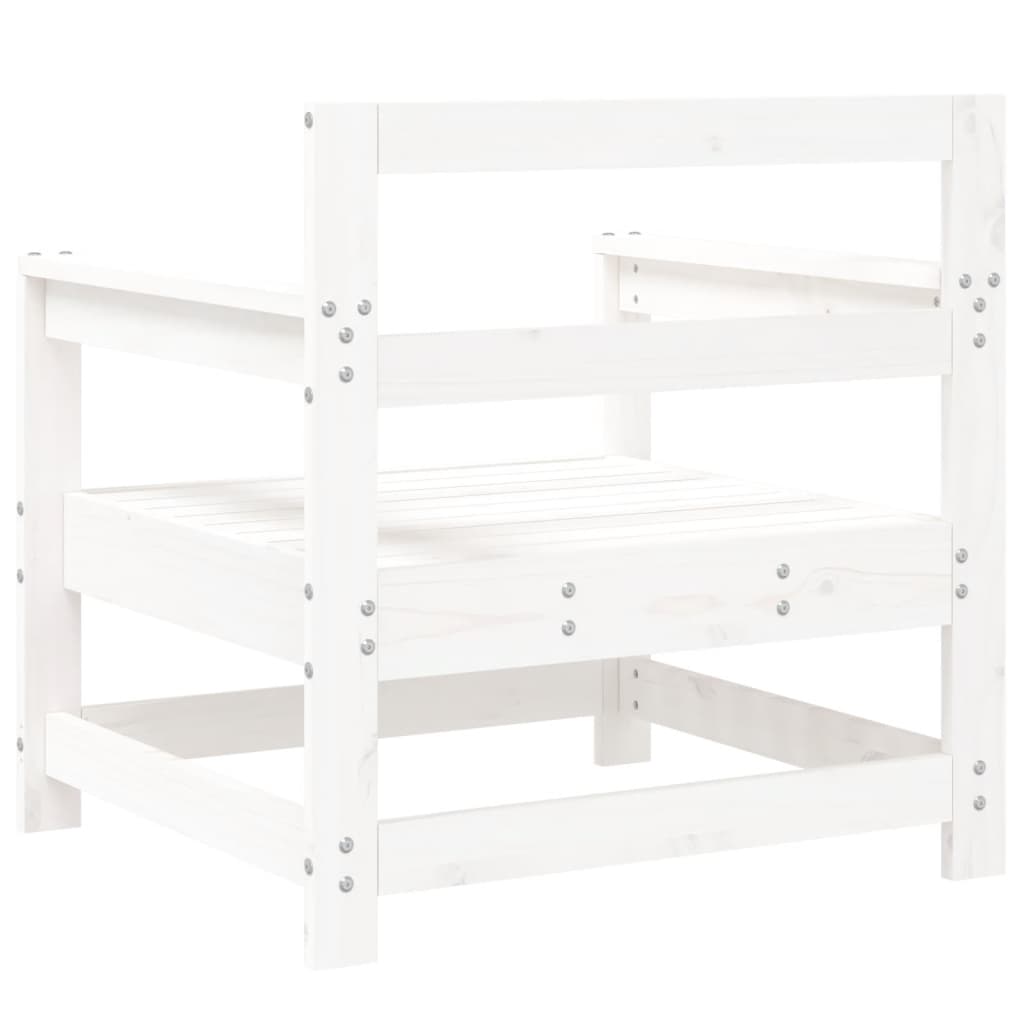 Scaune de grădină, 2 buc., alb, lemn masiv de pin GartenMobel Dekor