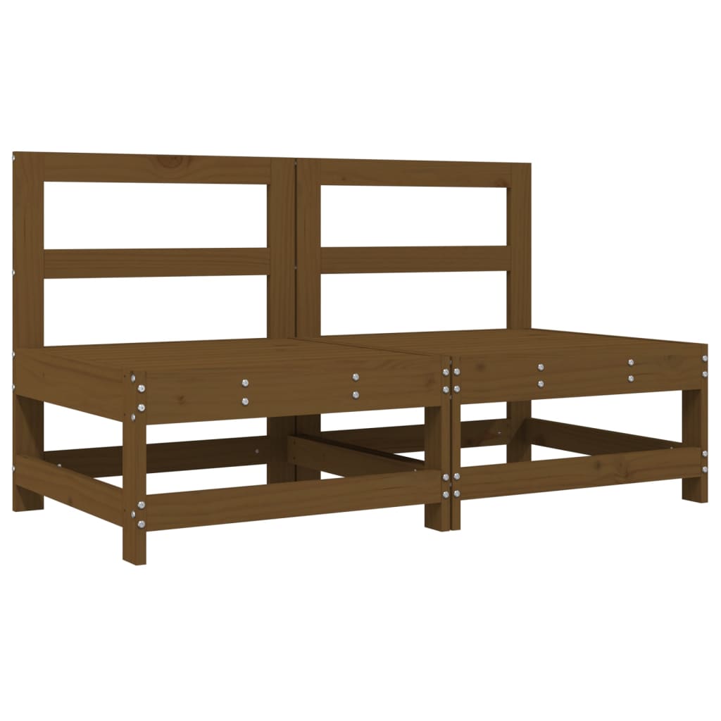 Canapele de mijloc cu perne 2 buc. maro miere lemn masiv de pin GartenMobel Dekor