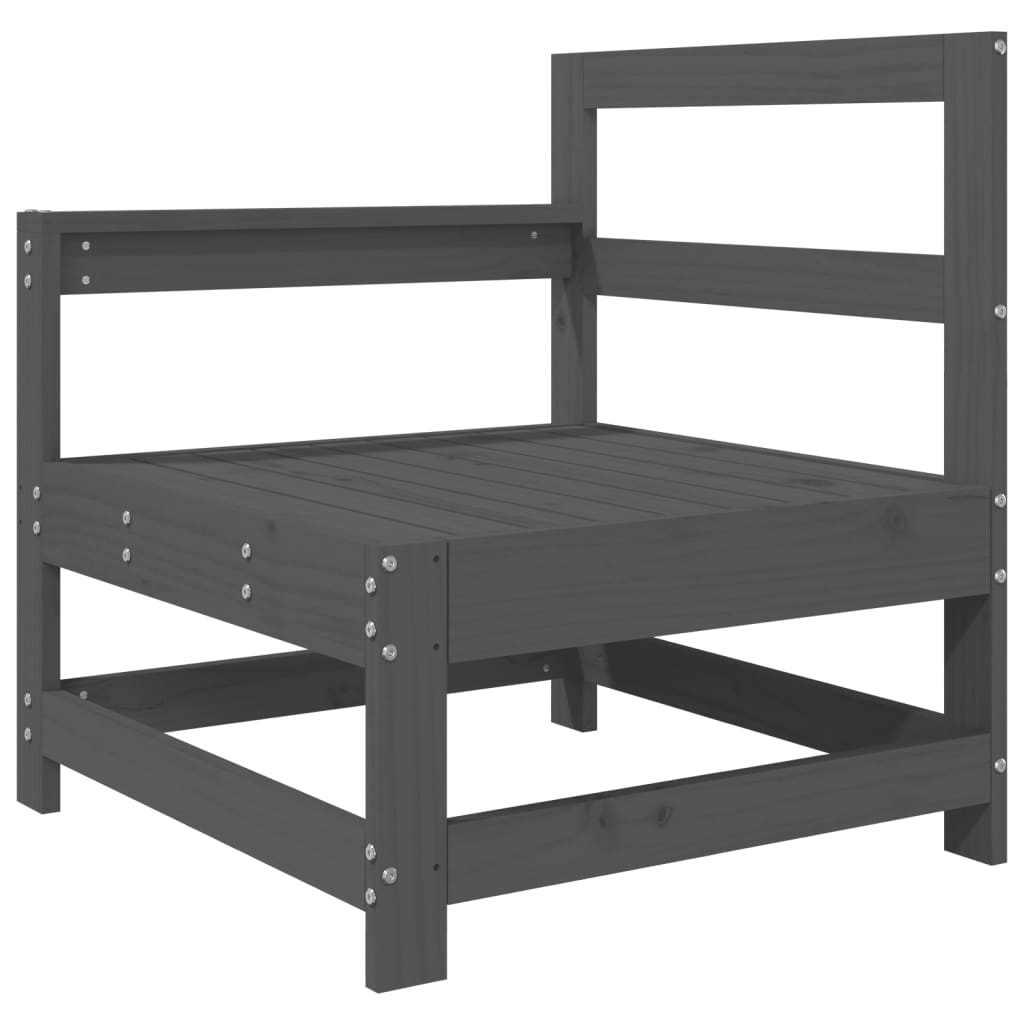 Scaun de grădină cu perne, gri, lemn masiv de pin GartenMobel Dekor