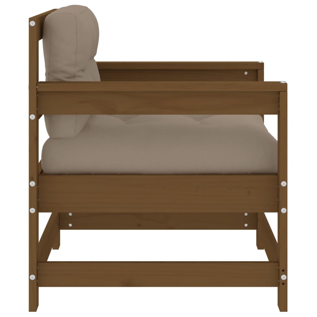 Scaune de grădină cu perne 2 buc. maro miere lemn masiv de pin GartenMobel Dekor