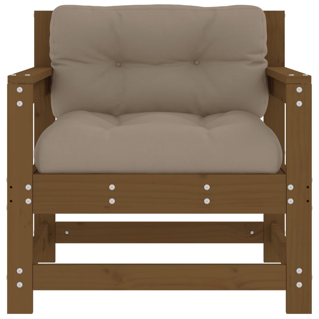 Scaune de grădină cu perne 2 buc. maro miere lemn masiv de pin GartenMobel Dekor