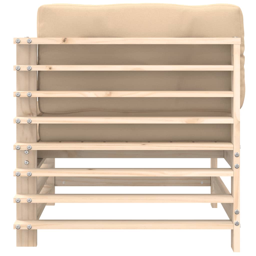 Canapea colțar cu perne, lemn masiv de pin GartenMobel Dekor