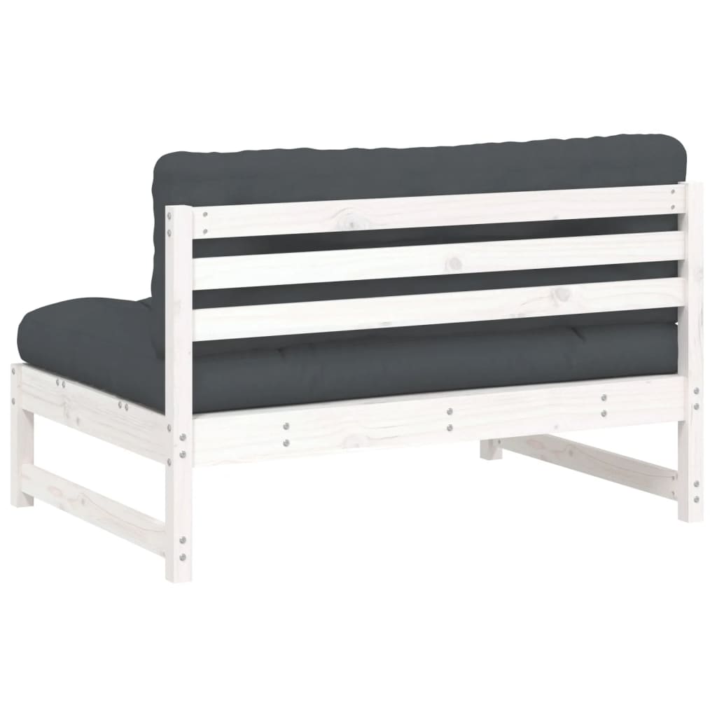 Canapea de mijloc, 120x80 cm, alb, lemn masiv de pin GartenMobel Dekor