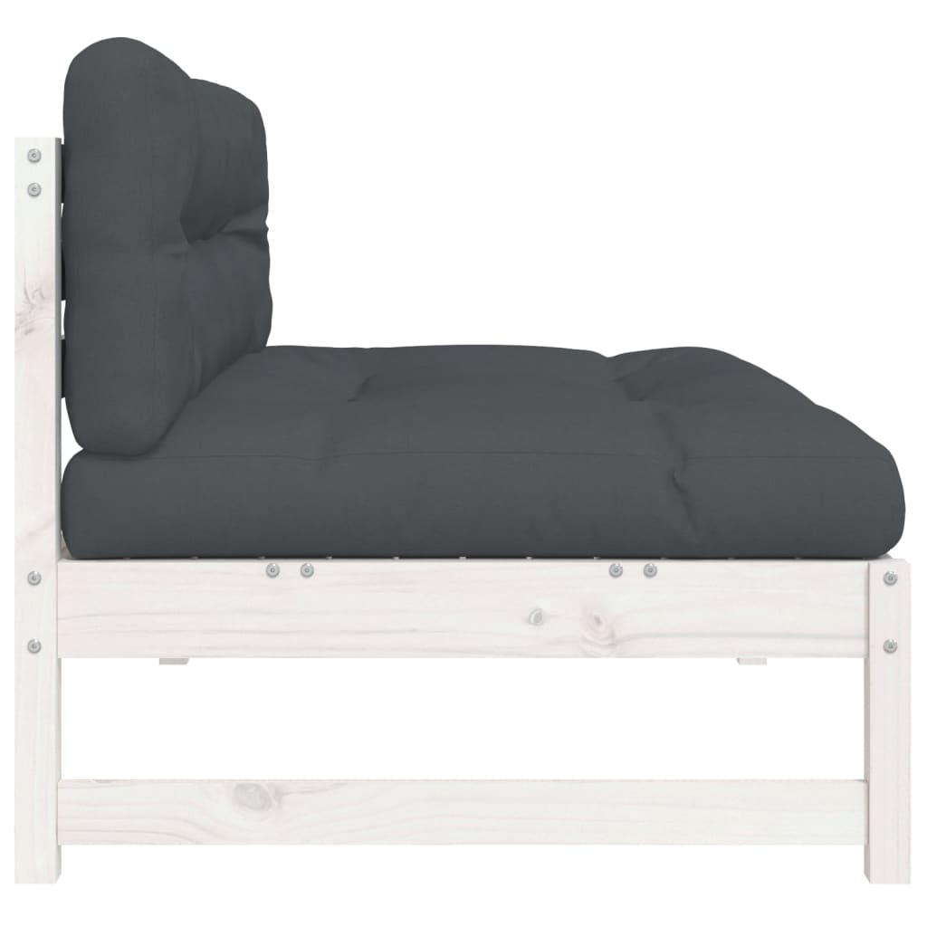 Canapea de mijloc, 120x80 cm, alb, lemn masiv de pin GartenMobel Dekor