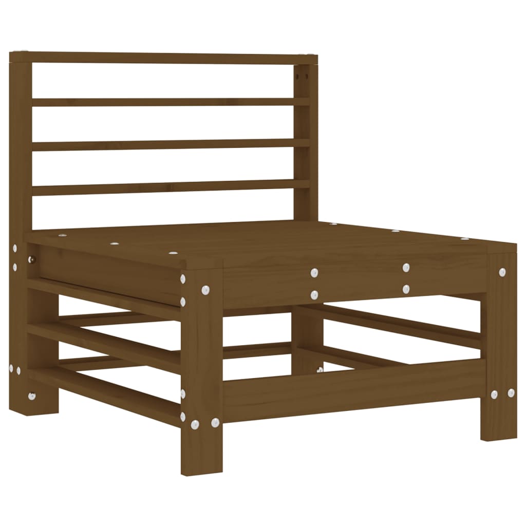 Canapea de mijloc cu perne, maro miere, lemn masiv de pin GartenMobel Dekor