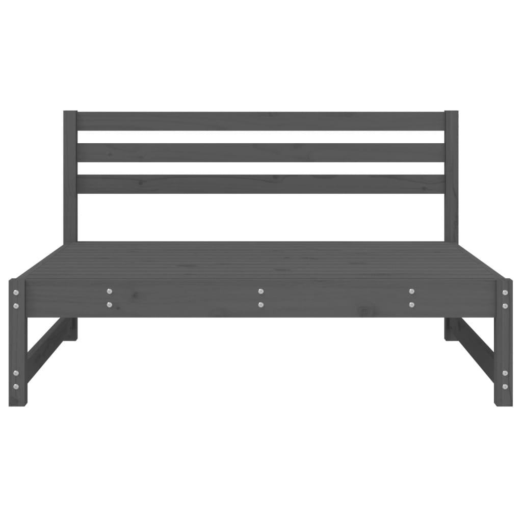 Canapea de mijloc de grădină, gri, 120x80 cm, lemn masiv pin GartenMobel Dekor