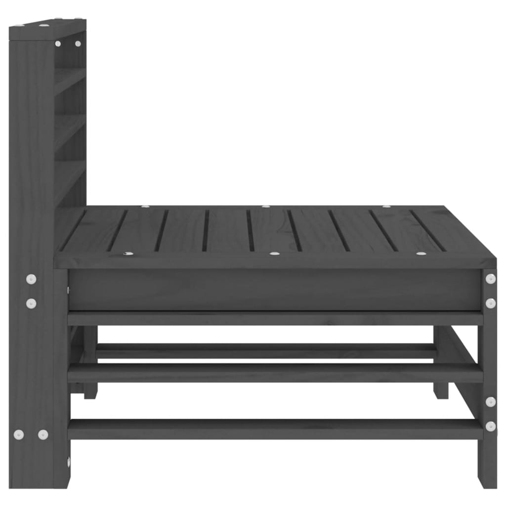 Canapele de mijloc pentru grădină, 2 buc., gri, lemn masiv pin GartenMobel Dekor