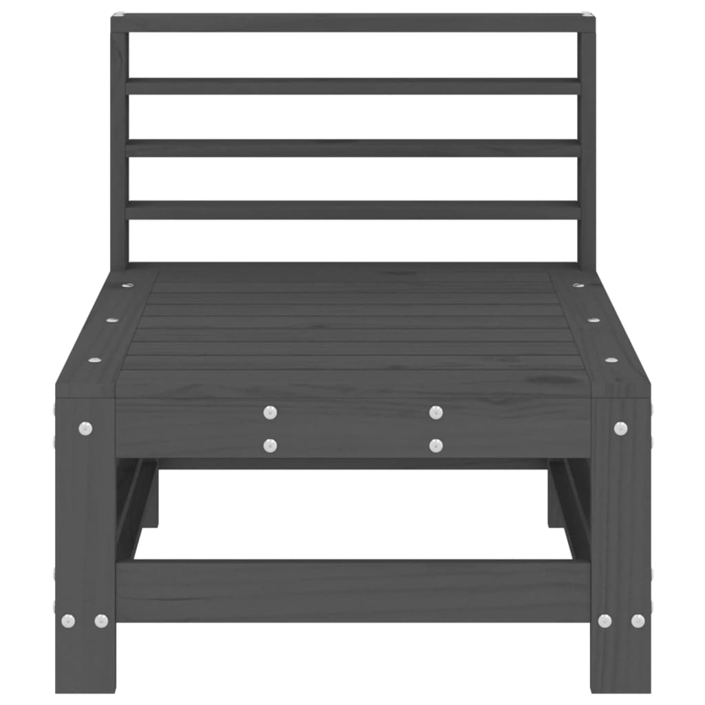 Canapele de mijloc pentru grădină, 2 buc., gri, lemn masiv pin GartenMobel Dekor