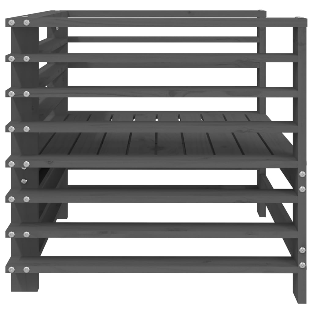 Scaune de grădină, 2 buc., gri, lemn masiv de pin GartenMobel Dekor