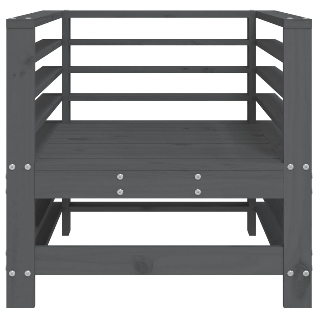 Scaune de grădină, 2 buc., gri, lemn masiv de pin GartenMobel Dekor