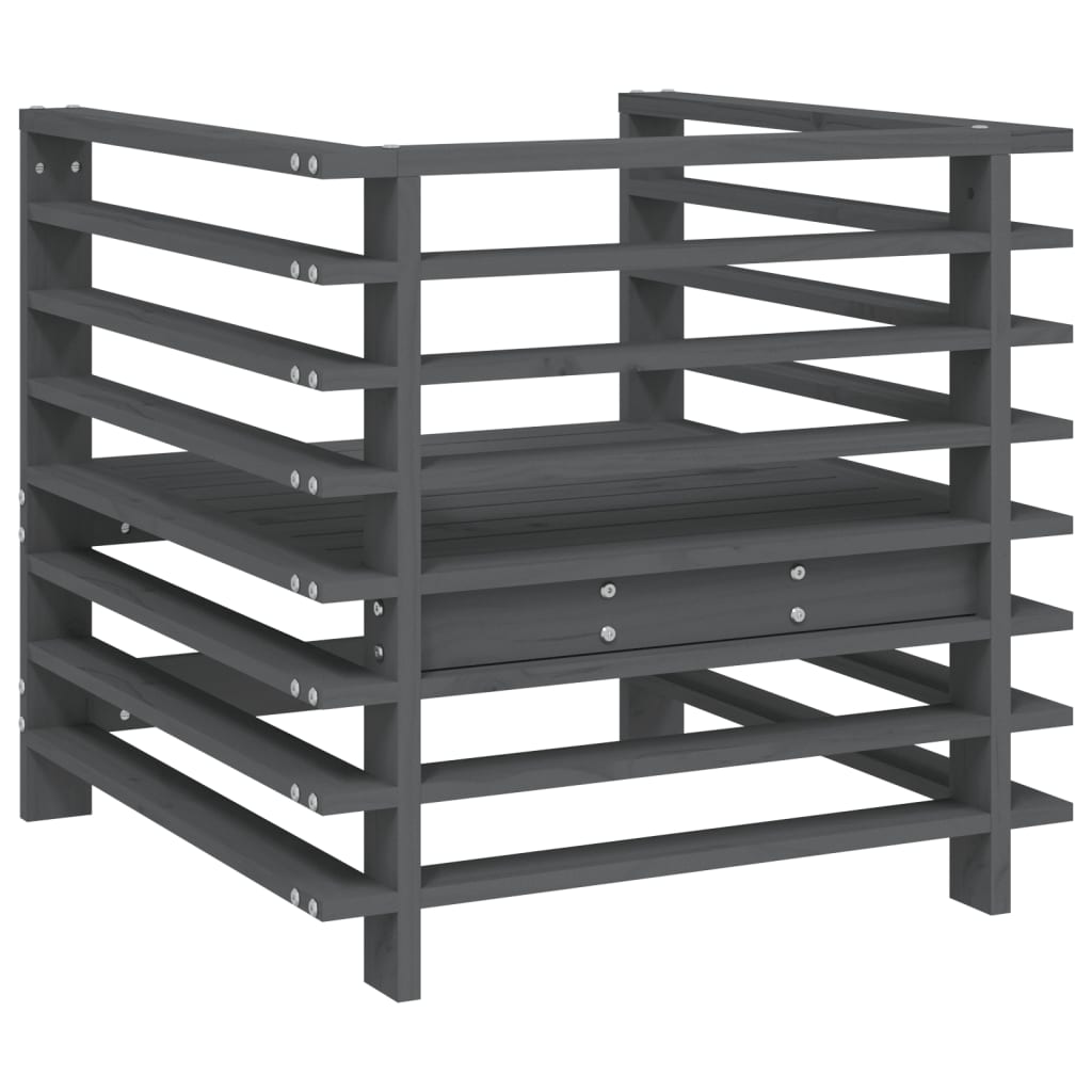 Scaune de grădină, 2 buc., gri, lemn masiv de pin GartenMobel Dekor