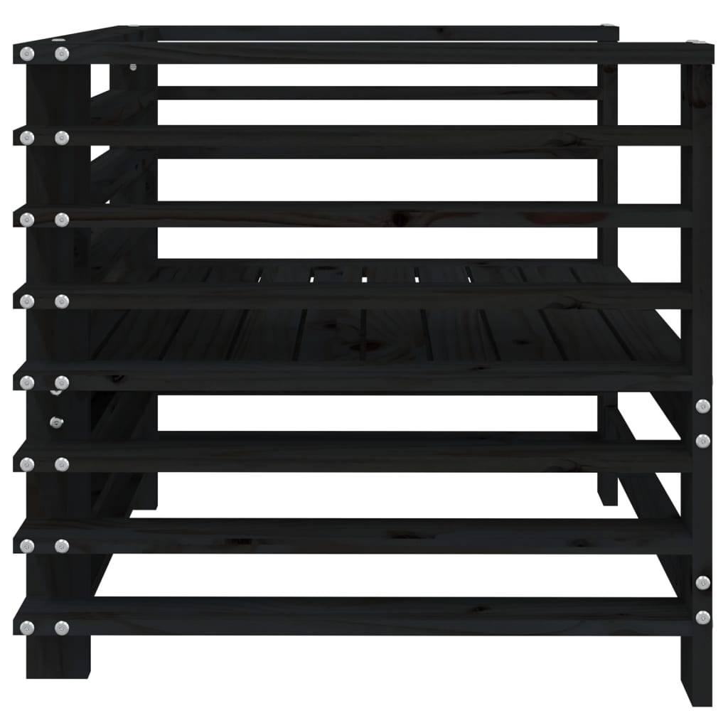 Scaune de grădină, 2 buc., negru, lemn masiv de pin GartenMobel Dekor