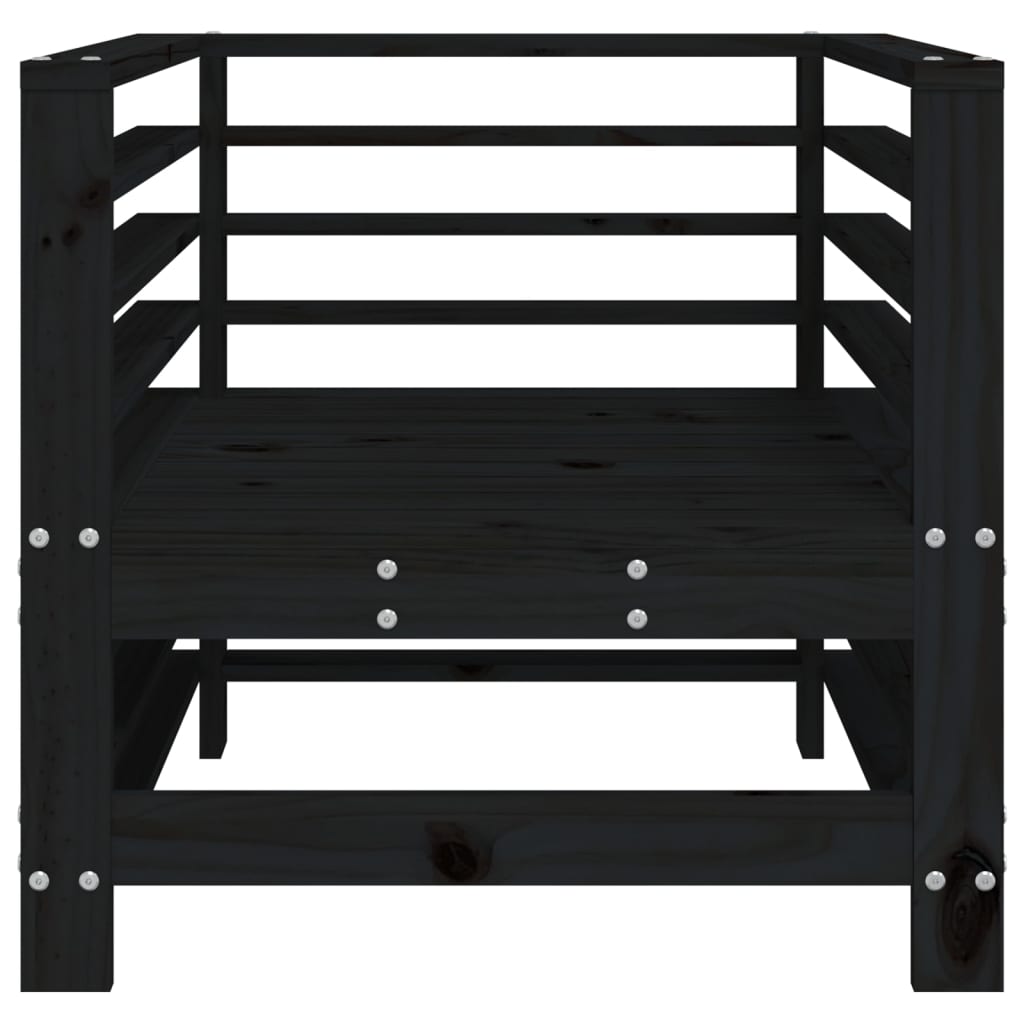 Scaune de grădină, 2 buc., negru, lemn masiv de pin GartenMobel Dekor