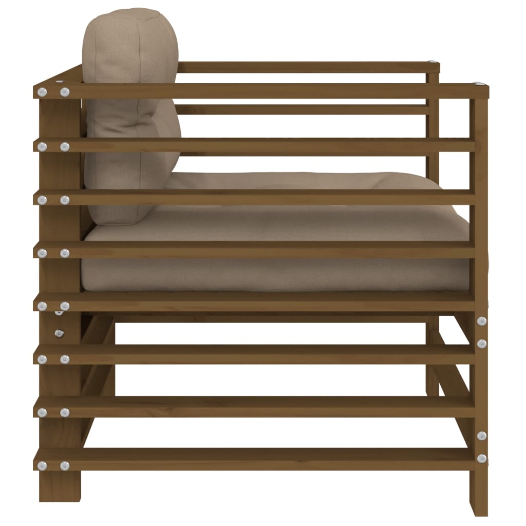 Scaune de grădină cu perne 2 buc. maro miere lemn masiv de pin GartenMobel Dekor