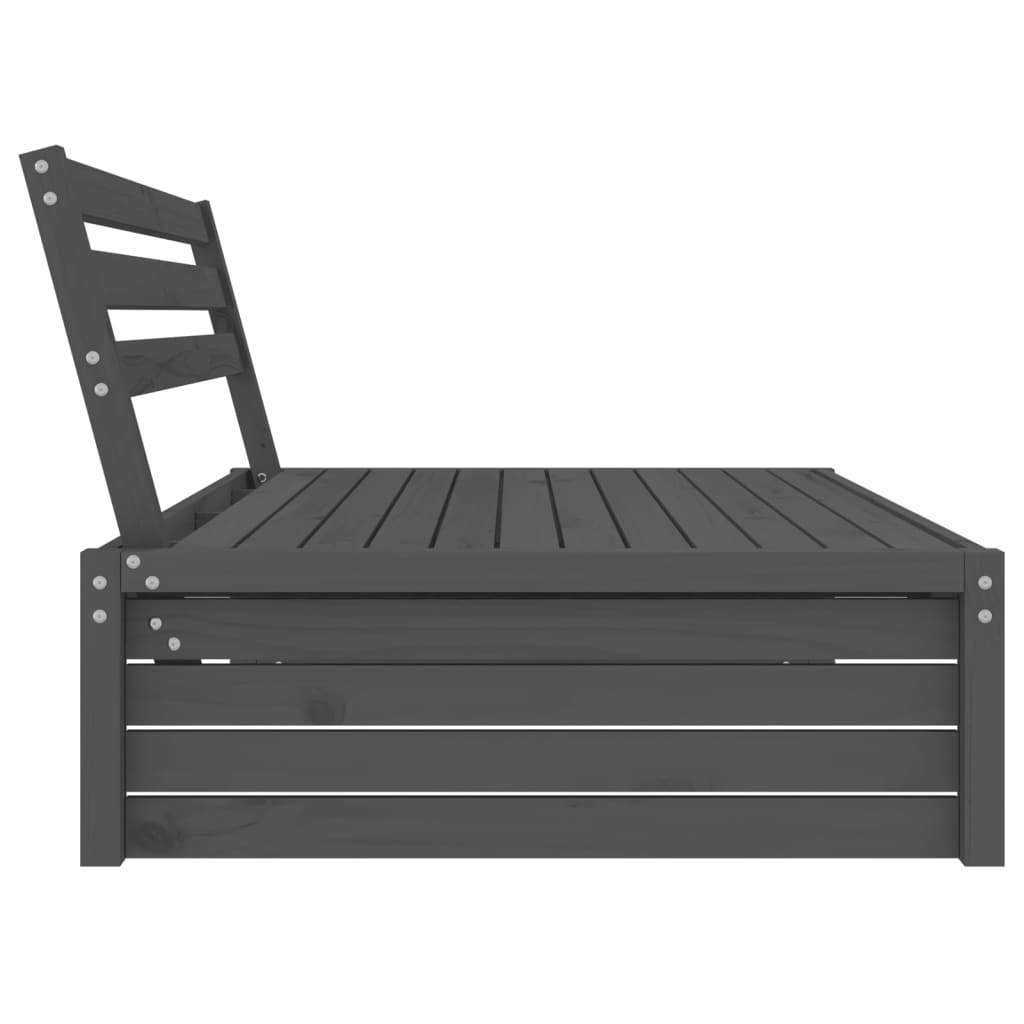 Canapea de mijloc de grădină, gri, 120x80 cm, lemn masiv pin GartenMobel Dekor