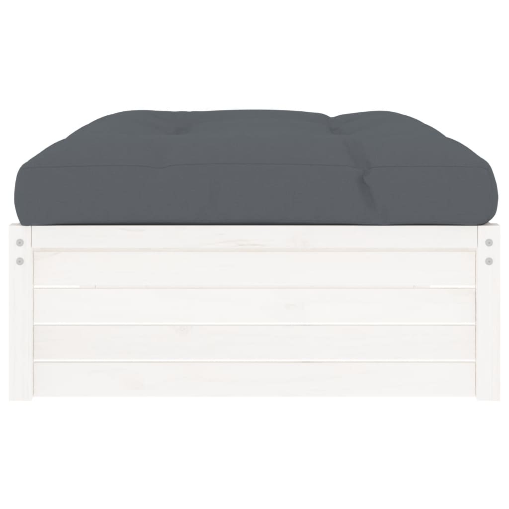 Taburet de grădină, 120x80 cm, alb, lemn masiv de pin GartenMobel Dekor