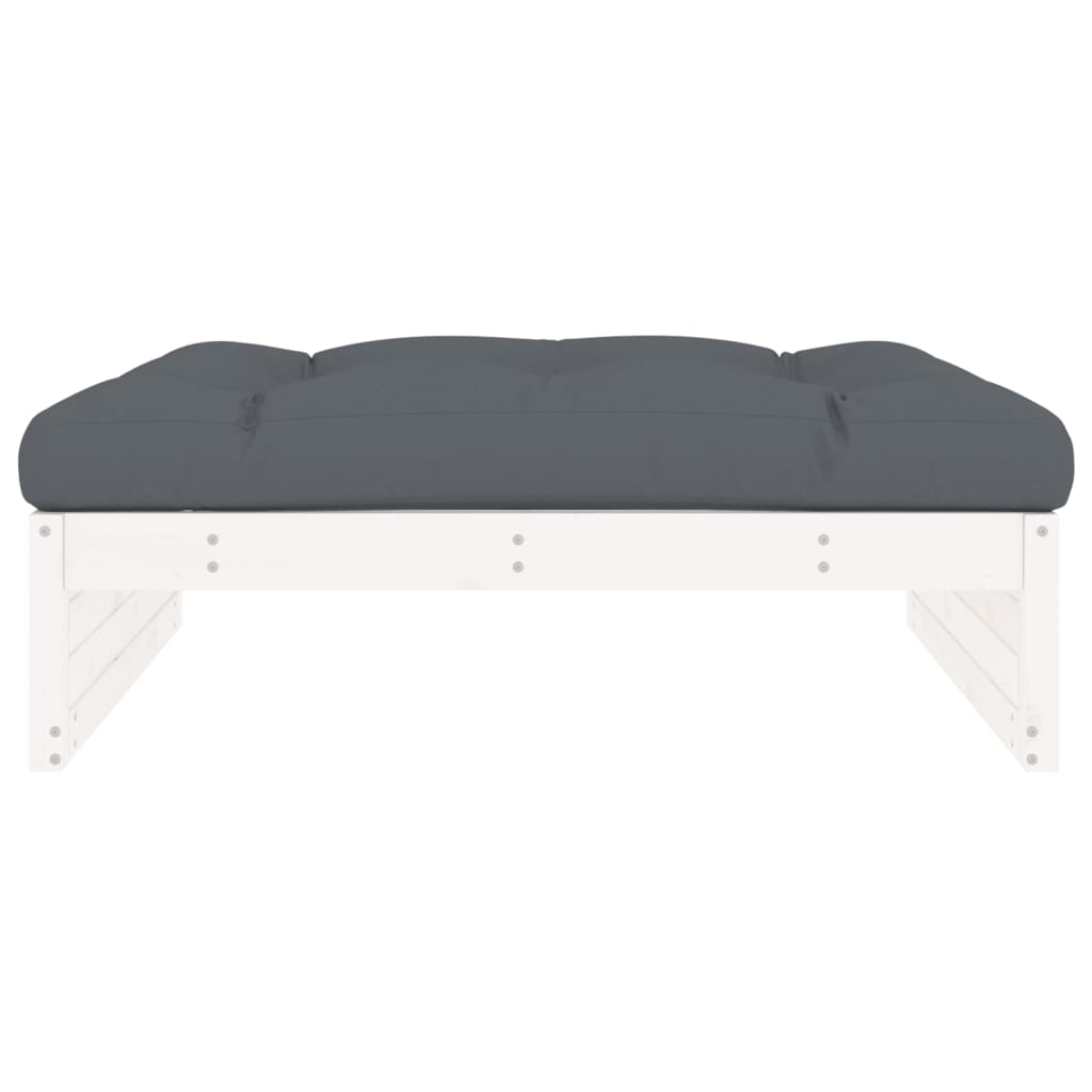 Taburet de grădină, 120x80 cm, alb, lemn masiv de pin GartenMobel Dekor