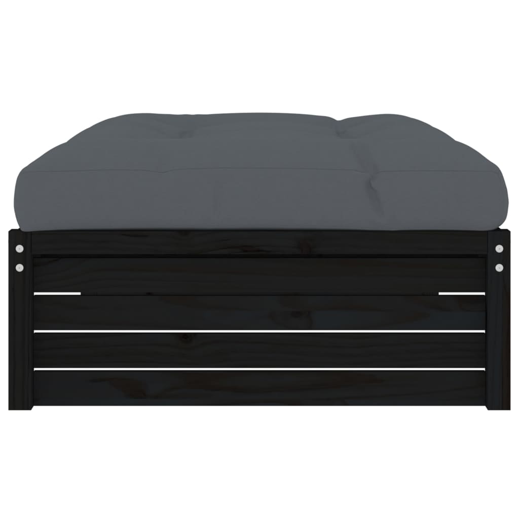 Taburet de grădină, 120x80 cm, negru, lemn masiv de pin GartenMobel Dekor