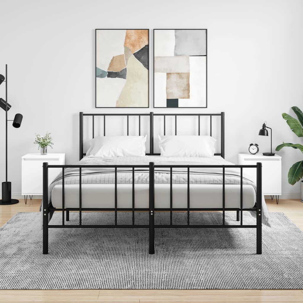 Noptiere, 2 buc, alb, 40x30x50 cm, lemn compozit GartenMobel Dekor