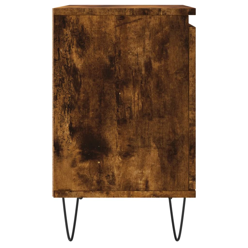 Noptiere, 2 buc., stejar fumuriu, 40x30x50 cm, lemn compozit GartenMobel Dekor