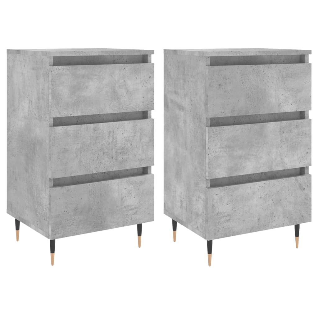 Noptiere, 2 buc., gri beton, 40x35x69 cm, lemn compozit GartenMobel Dekor