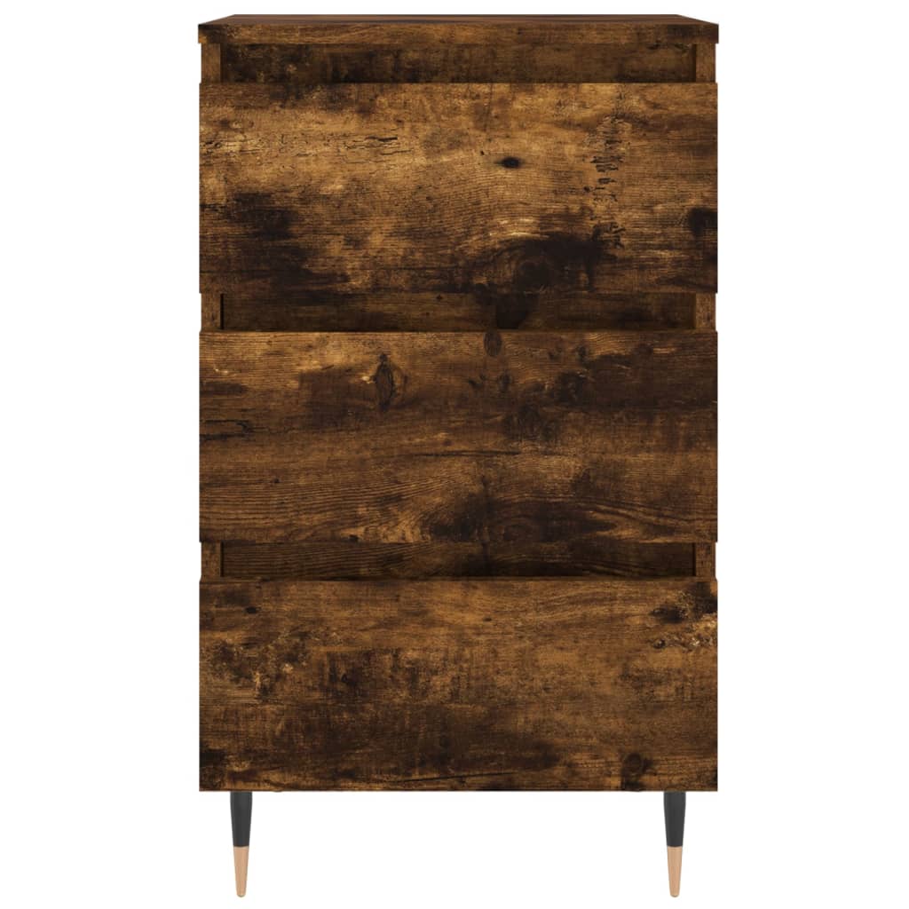Noptiere, 2 buc., stejar fumuriu, 40x35x69 cm, lemn compozit GartenMobel Dekor