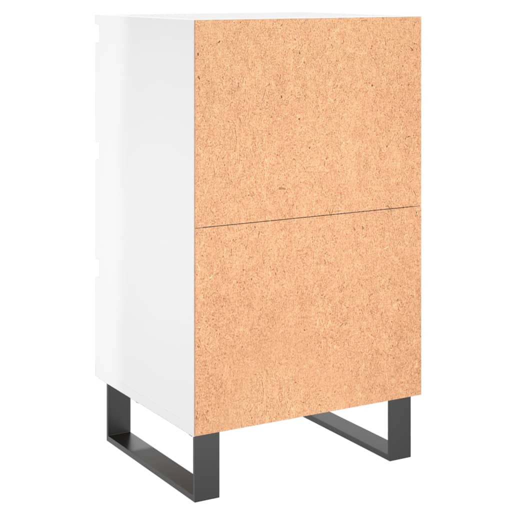 Noptiere, 2 buc., alb extralucios, 40x35x69 cm, lemn compozit GartenMobel Dekor