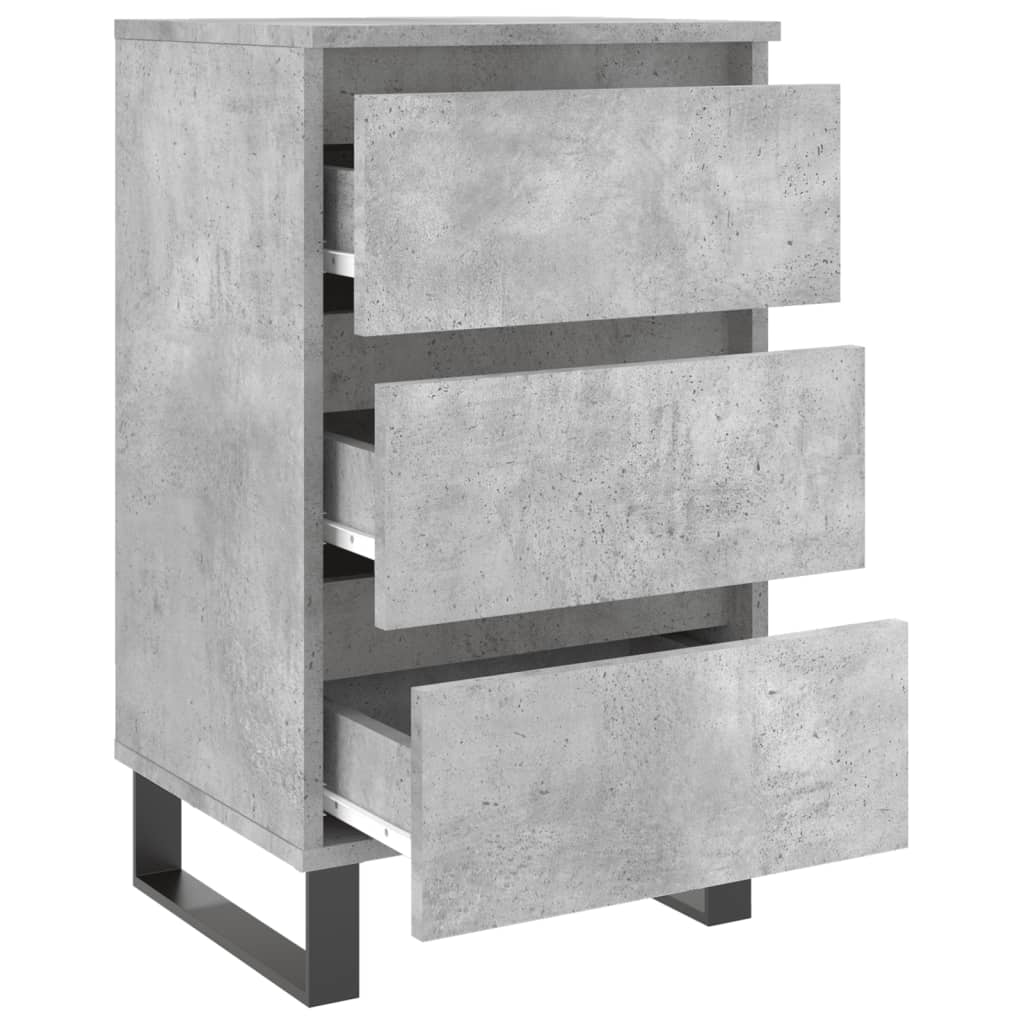 Noptiere, 2 buc., gri beton, 40x35x69 cm, lemn compozit GartenMobel Dekor